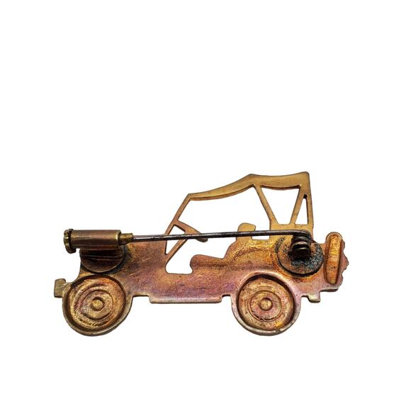 WWII Off Road Vehicle Pin Retro Novelty Jeep Brooch Victory Willys Military Vtg - Picture 6 of 6